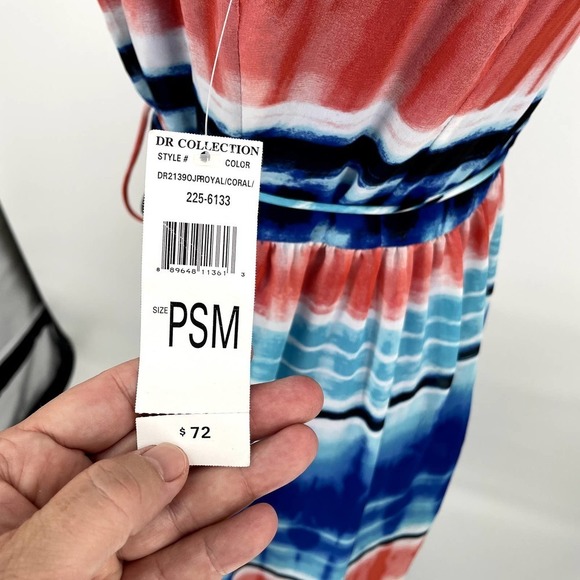 NEW DR Collection Striped Sleeveless Maxi Dress Petite Small - Picture 5 of 7